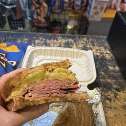 NY Reuben. Look at the SIZE of this sandwich! This was TWO meals!! And it's so delicious! I'll be getting it again and again!
