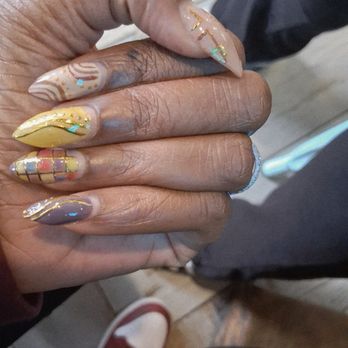 A Renee Nails - First time trying stain glass nails - Nail Salons Near Me - Edgemoor, Delaware