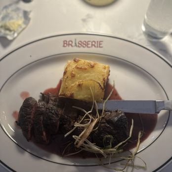 Brasserie - Hangar steak with potato gratin - French Near Me - Massapequa, New York Brasserie - Hangar steak with potato gratin - French Near Me - Massapequa, New York