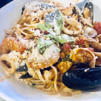 La Pescheria - I ordered a cold seafood salad with no dressing and instead I received the seafood fettuccine! Yum! - Seafood Near Me - Naples, Florida La Pescheria - I ordered a cold seafood salad with no dressing and instead I received the seafood fettuccine! Yum! - Seafood Near Me - Naples, Florida