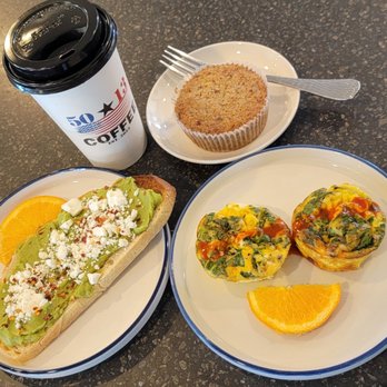 5013 Coffee - Brunch is light, savory & fills you up with FLAVORS! Avo Toast & Jumbo egg bites, w/ pecan torte! - Coffee & Tea Near Me - Rockwall, Texas