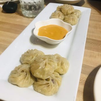 Cafe Everest - Vegetable Momo ($8.99) -- Minced Vegetables marinated in spices, stuffed in flour wrap and steamed. Served with Momo Sauce. - Himalayan/Nepalese Near Me - Cleveland, Ohio