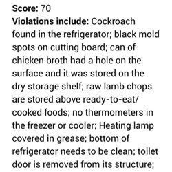 Acapella's - Health Inspection