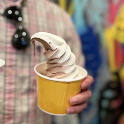 Sweet Cream and Malted Milk Chocolate swirl