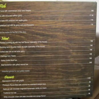 Palencia de Lara - English Menu, page 2 - Steakhouses Near Me - Toledo, TO