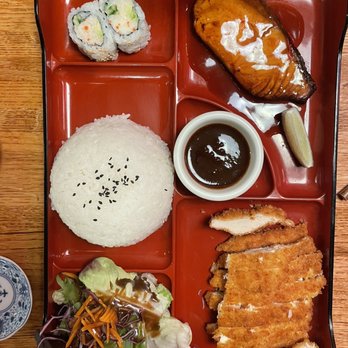 Sushi Today - Bento box: Salmone teriyaki & Chicken katsu - Sushi Bars Near Me - Renton, Washington Sushi Today - Bento box: Salmone teriyaki & Chicken katsu - Sushi Bars Near Me - Renton, Washington