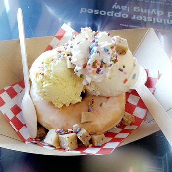 Graffiti Market - Holy Sundae with a scoop of the monkey business ice cream & high tea ice cream, sprinkled with cookie dough pieces on top of a Debrovnik - Beer Bar Near Me - Kitchener, Ontario Graffiti Market - Holy Sundae with a scoop of the monkey business ice cream & high tea ice cream, sprinkled with cookie dough pieces on top of a Debrovnik - Beer Bar Near Me - Kitchener, Ontario