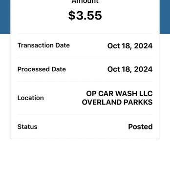 O P Carwash - Actual end charge not the ten dollars initial hold. (Cost varies based on time spent washing) - Car Wash Near Me - Overland Park, Kansas O P Carwash - Actual end charge not the ten dollars initial hold. (Cost varies based on time spent washing) - Car Wash Near Me - Overland Park, Kansas