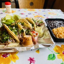 Carnitas with beans and rice!