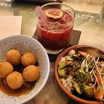 Sugarcane - Guava Goat Cheese Croquettes, Salmon Poke, Blackberry Sour - Cocktail Bars Near Me - Las Vegas, Nevada