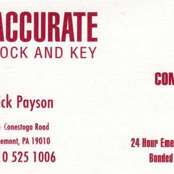 Accurate Lock & Key - Keys & Locksmiths Near Me - Rosemont, Pennsylvania Accurate Lock & Key - Keys & Locksmiths Near Me - Rosemont, Pennsylvania