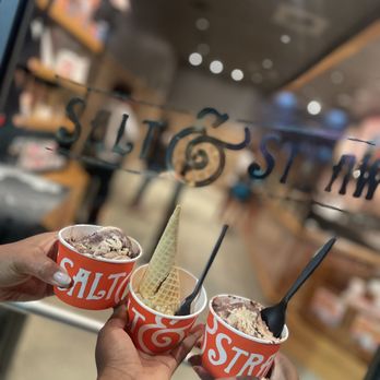 Salt & Straw - Panther coffee  chocolate tres leches and salty donut guava and cheese - Ice Cream & Frozen Yogurt Near Me - Miami, Florida