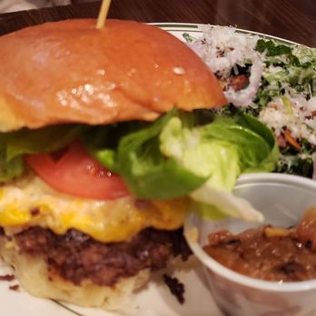Grind Burger Kitchen - Grind Burger with Kale Salad - Burgers Near Me - Louisville, Kentucky