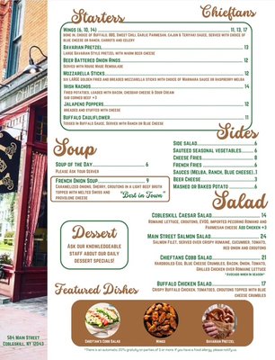 Menu photo 2 Chieftans Restaurant & Bar Cobleskill, NY