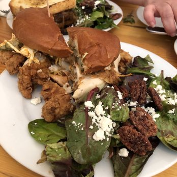 Wild Fig Kitchen - Southern Fried Chicken Sandwich w/side salad. - Breakfast & Brunch Near Me - Coarsegold, California