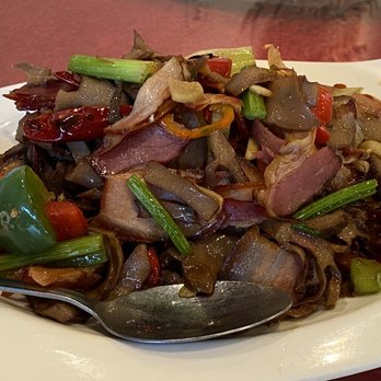 Hubei Restaurant - Ha Kao Pan Shoots with Fried Chinese Bacon - Chinese Near Me - Millbrae, California