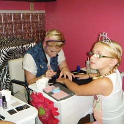 Sugar & Spice - Kendell getting her nails painted at her 8th birthday party!