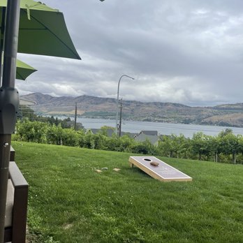 Cairdeas Winery - View from outdoor lounge while sipping wine! - Wineries Near Me - Manson, Washington