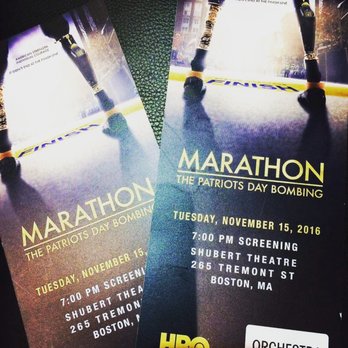 Boch Center - Shubert Theatre - HBO documentary film premiere of "Marathon: the Patriots Day bombing" with my "Boylston Street Family" of survivors - Performing Arts Near Me - Boston, Massachusetts