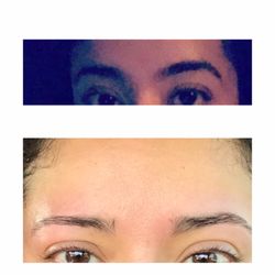Brazilian Wax and Spa by Claudia - I told her that if she couldn't do them professionally don't do them. Top is 1.5 weeks ago bottom is today.