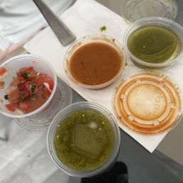 The salsa was watery. The sauces were old and expired. The red sauce wasn't even red sauce. The green sauce had mold in it. The salsa was watery. The sauces were old and expired. The red sauce wasn't even red sauce. The green sauce had mold in it.