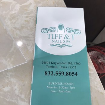Tiff & T Nail Spa - Great brochure showing services and prices - Nail Salons Near Me - Tomball, Texas