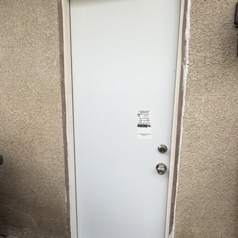 Sam’s Renovations & Home Improvements - Outside of new door. I'm getting the house painted so I told him not to worry about the caulking because it would be painted over. - General Contractors Near Me