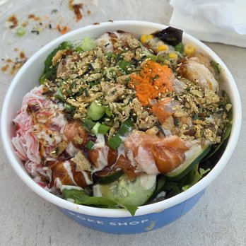 Uncle Sharkii Poke Bar - Salmon and Shrimp bowl - Poke Near Me - Universal City, California