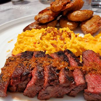 Margot - american wagyu steak & eggs, fingerling potatoes, smoked paprika butter - Spanish Near Me - Culver City, California Margot - american wagyu steak & eggs, fingerling potatoes, smoked paprika butter - Spanish Near Me - Culver City, California