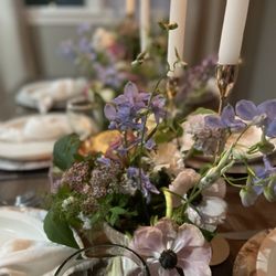 Little Spot Of Blooms - Spring table scape.