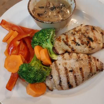 Montana's - Mushroom Chicken, its normally topped with mushroom we ordered it on the aide. We found the chicken was a soy enhanced chicken and salty - Canadian (New) Near Me - Cambridge, Ontario Montana's - Mushroom Chicken, its normally topped with mushroom we ordered it on the aide. We found the chicken was a soy enhanced chicken and salty - Canadian (New) Near Me - Cambridge, Ontario