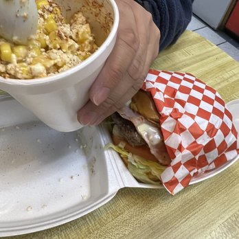 Teddy B's - Corn in a Cup and  Teddy Burger - Burgers Near Me - San Antonio, Texas