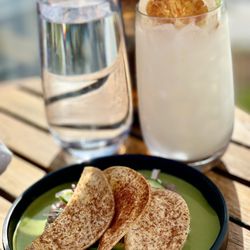 The Rooftop Bar - Tuna Tartar with Virgin Pina (drink)