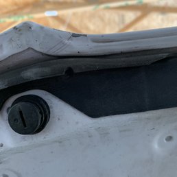 Fixed the hood but didn't bother to look under the hood and fix the cracked paint.
