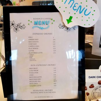 Rosebud Coffee - Rosebud Coffee Drinks Menu - August 2021. - Coffee & Tea Near Me - Pasadena, California