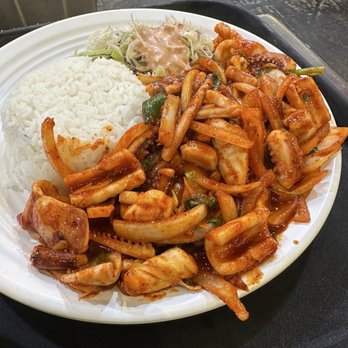 Yea's Kitchen - A17 Spicy Squid over Rice - huge portions and super delicious! - Korean Near Me - Jericho, New York Yea's Kitchen - A17 Spicy Squid over Rice - huge portions and super delicious! - Korean Near Me - Jericho, New York