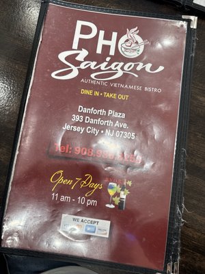 Menu photo 1 Pho Saigon Jersey City, NJ