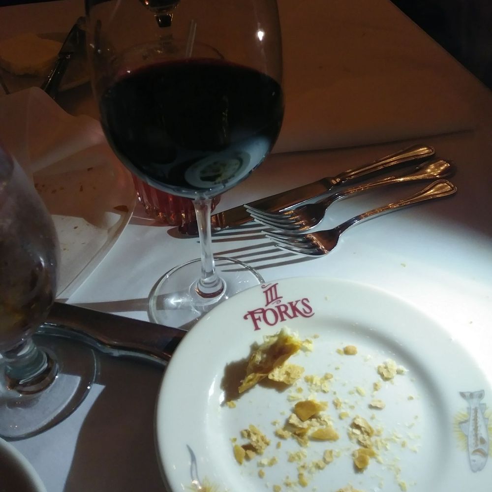 III Forks - Enjoying a glass of merlot - Steakhouses Near Me - Frisco, Texas