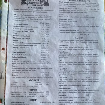 Antique Sandwich - Menu page 1 from 6/13/23 - Sandwiches Near Me - Tacoma, Washington