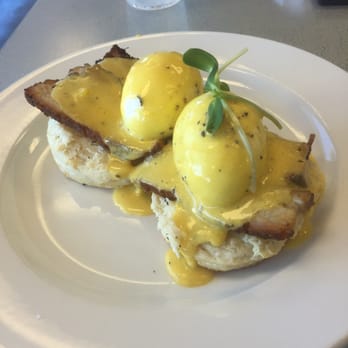 Aioli - Breakfast special. Open-faced freshly-made biscuit with pork belly, sift-boiled eggs and Hollandaise sauce. - Cafes Near Me - West Palm Beach, Florida Aioli - Breakfast special. Open-faced freshly-made biscuit with pork belly, sift-boiled eggs and Hollandaise sauce. - Cafes Near Me - West Palm Beach, Florida