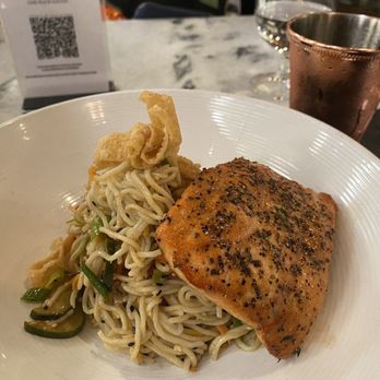 One Flew South - Cold noodle salad with salmon Cat Head Mule - New American Near Me - Atlanta, Georgia One Flew South - Cold noodle salad with salmon Cat Head Mule - New American Near Me - Atlanta, Georgia