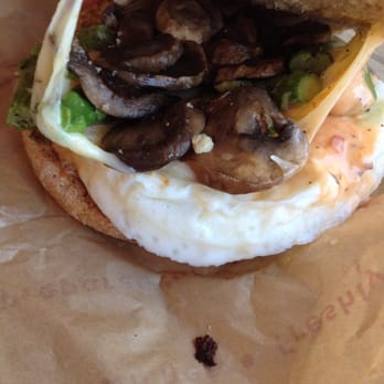 Einstein Bros. Bagels - Thintastic bagel! Asparagus, mushroom, egg whites & pepper jack cheese for $4.99+tax & for 300 calories of goodness! - Bagels Near Me - Chula Vista, California Einstein Bros. Bagels - Thintastic bagel! Asparagus, mushroom, egg whites & pepper jack cheese for $4.99+tax & for 300 calories of goodness! - Bagels Near Me - Chula Vista, California