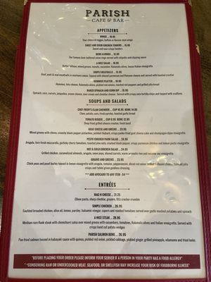 Menu photo 1 Parish Cafe & Bar Boston, MA