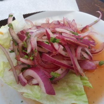 Parrilla's Cholito - Sweet onion sode salad with some typa bomb dressing - Peruvian Near Me - Downey, California Parrilla's Cholito - Sweet onion sode salad with some typa bomb dressing - Peruvian Near Me - Downey, California