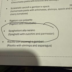 Botticelli Ristorante - Specials menu