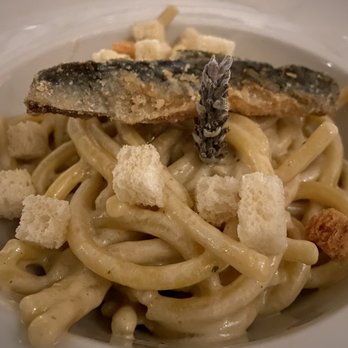 Casa dei Pescatori - 7 year old dish, never changed the recipe. Pasta, not fishy which I liked, dont remember the name. - Seafood Near Me - Sirmione, BS