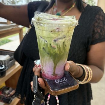 Buna Coffee House and Tea - Strawberry Matcha Latte - Coffee & Tea Near Me - Inglewood, California