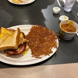 Melt breakfast with chicken added Melt breakfast with chicken added