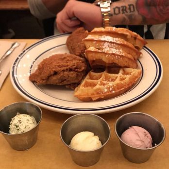 Sweet Chick - Chicken & waffles with pecan waffles.... gourmet butters - Southern Near Me - New York, New York