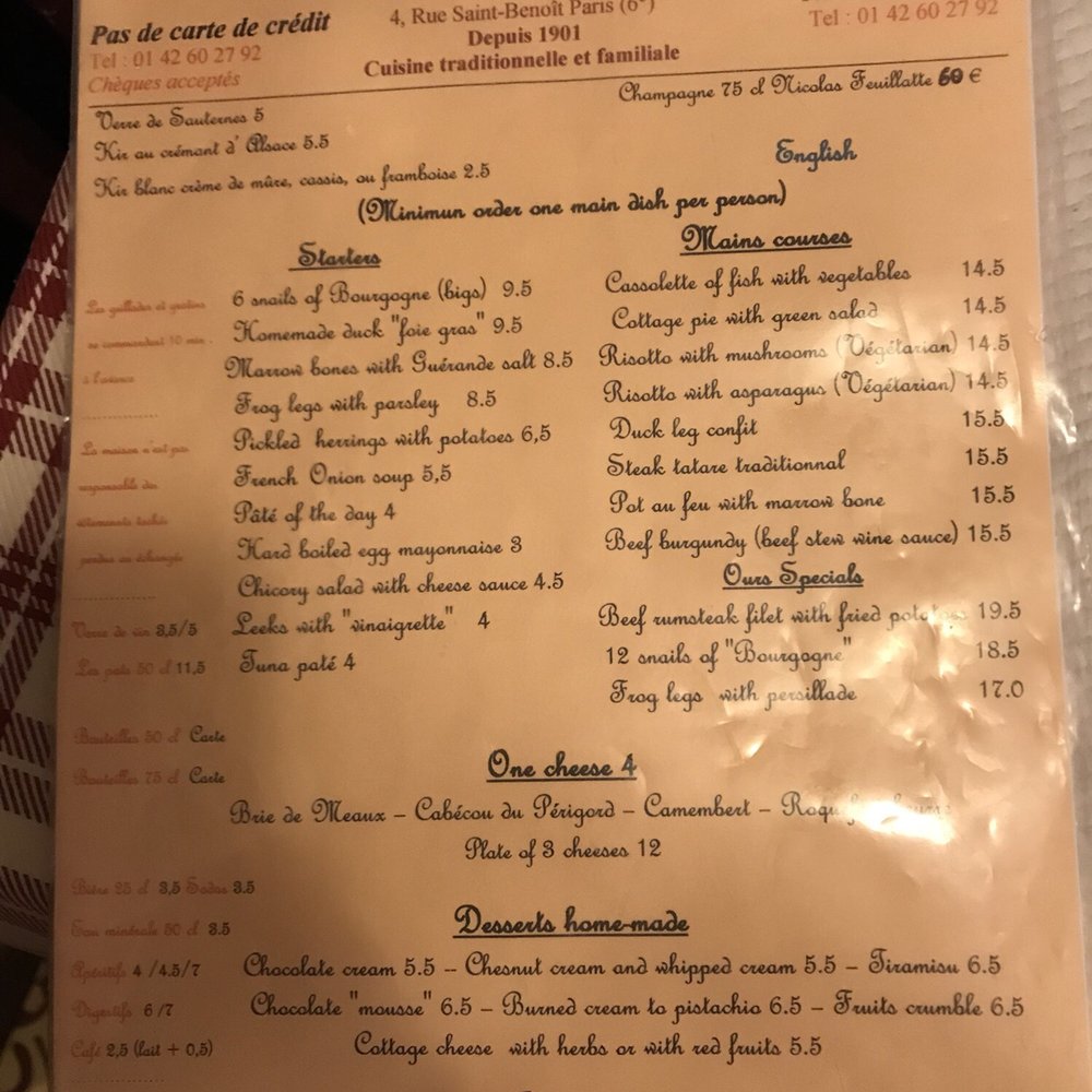 Le Petit Saint Benoit - French Near Me - Paris, 75 Le Petit Saint Benoit - French Near Me - Paris, 75